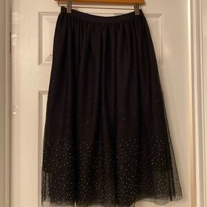 Andeawy skirt, Sz  XS, black,  with silver decoration at bottom, fully lined